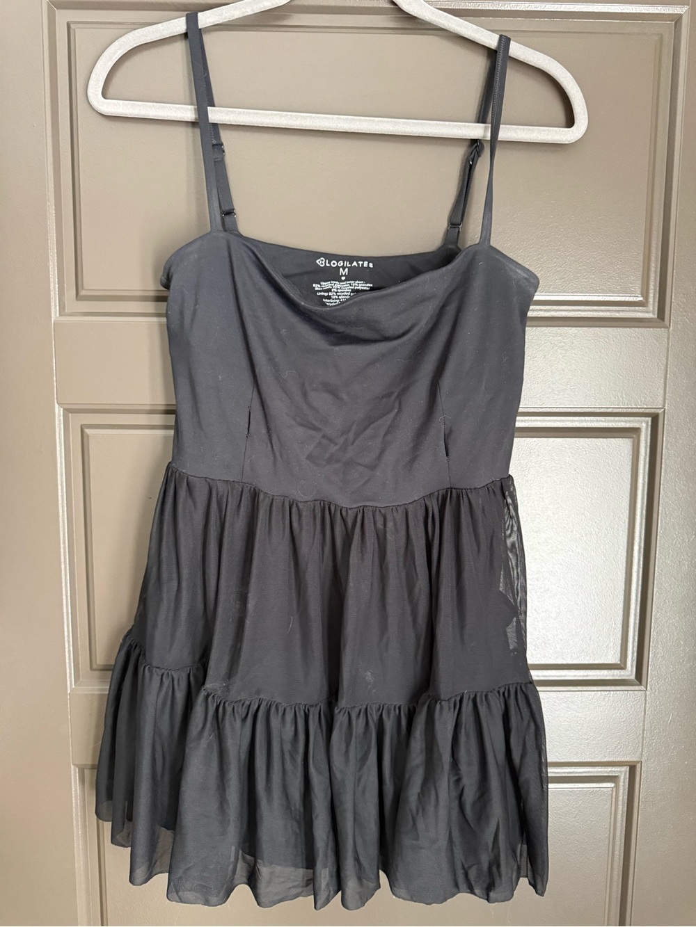 Black Blogilates Dress with attached spandex shorts with pockets